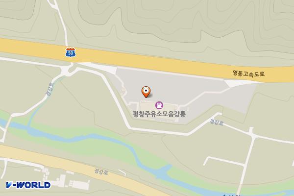워터 평창휴게소 강릉방향 위치 지도 — 강원특별자치도 평창군 용평면 경강로 2159-58