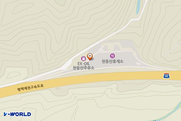 워터 천등산휴게소 평택방향 위치 지도 — 충청북도 충주시 산척면 평택제천고속도로 109