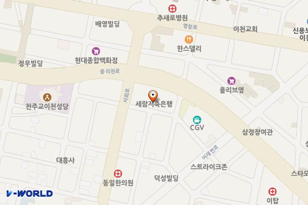 세람저축은행앞 위치 지도 — 경기도 이천시 중리천로 50
