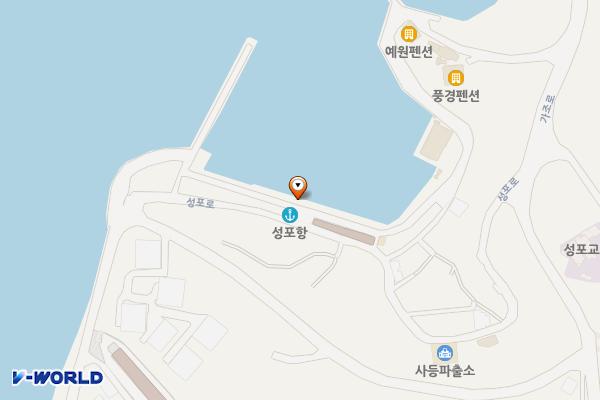 워터 거제 성포해안도로 위판장좌측주차장 위치 지도 — 경상남도 거제시 사등면