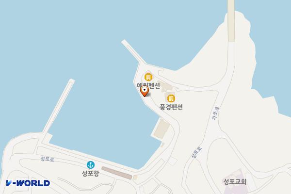 워터 거제 성포해안도로 위판장우측주차장 위치 지도 — 경상남도 거제시 사등면