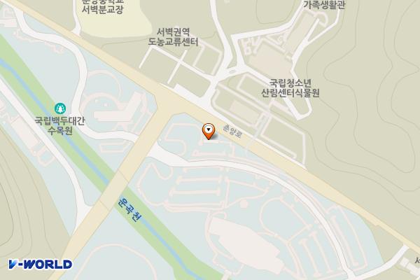 워터 봉화 국립백두대간수목원 위치 지도 — 경상북도 봉화군 춘양면 춘양로 1501