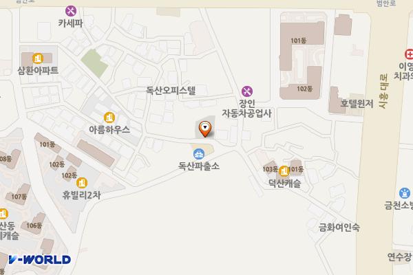 독산1동 공영주차장 위치 지도 — 서울특별시 금천구 범안로12가길 65
