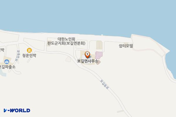 전남 완도 완도군 보길면사무소 위치 지도 — 전남광주통합특별시 완도군 보길면 청별길 26-1