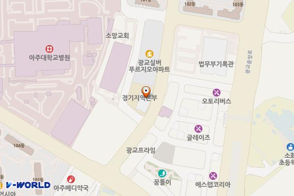 한국자산관리공사 경기 수원 위치 지도 — 경기도 수원시 영통구 월드컵로150번길 33