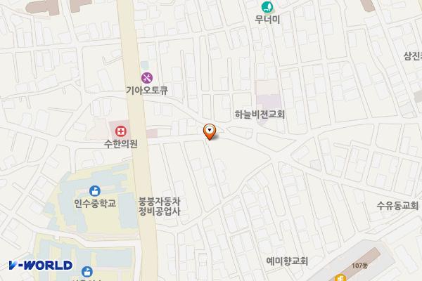 서울 강북구 장미원시장 공영주차장 위치 지도 — 서울 강북구 인수봉로78길 24 (수유동, 장미원시장 공영주차장)