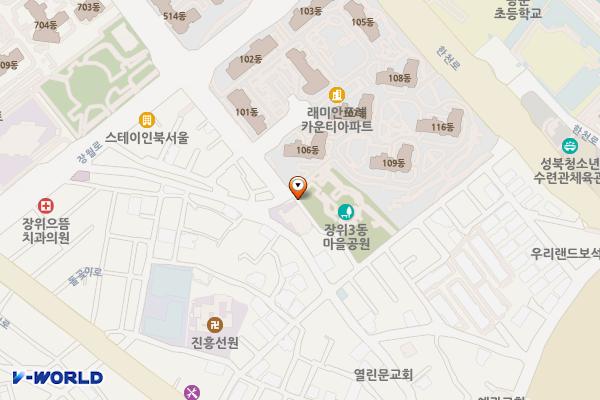 서울 성북구 장위3동 마을공원 공영주차장 위치 지도 — 서울 성북구 장위동 77-79