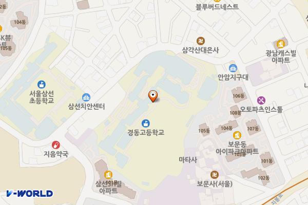 서울 성북구 경동고 공영주차장 지하1층 위치 지도 — 서울특별시 성북구 보문로29길 49