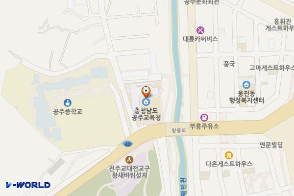 충남 공주 공주교육지원청 위치 지도 — 충남 공주시 금성동 79-2