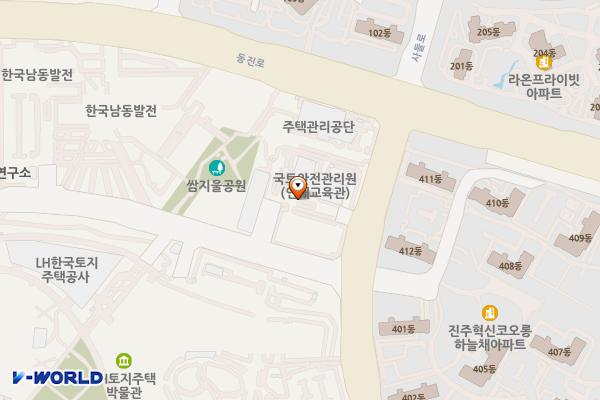 진주 국토안전관리원 인재교육관 위치 지도 — 경남 진주시 충무공동 225-9