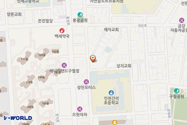 인천 남동구 용천 공영주차장 위치 지도 — 인천광역시 남동구 석산로208번길 25