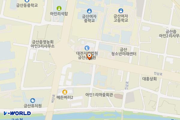 금산교육지원청 위치 지도 — 충청남도 금산군 금산읍 인삼로 14