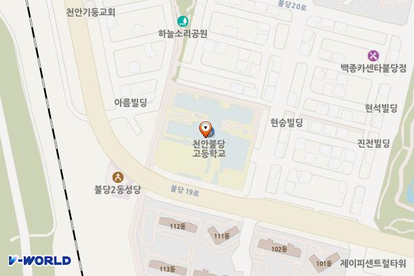 천안 불당고등학교 위치 지도 — 충남 천안시 서북구 불당29길 22 (불당동, 천안불당고등학교)