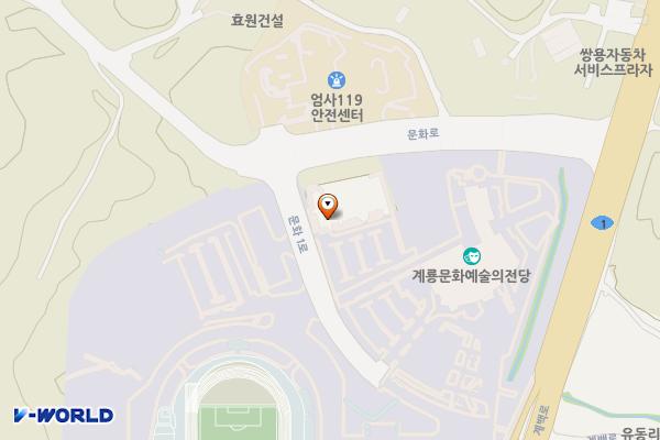 충남 계룡 종합사회복지관 위치 지도 — 충남 계룡시 엄사면 문화1로 7 (유동리, 계룡시 종합사회복지관)