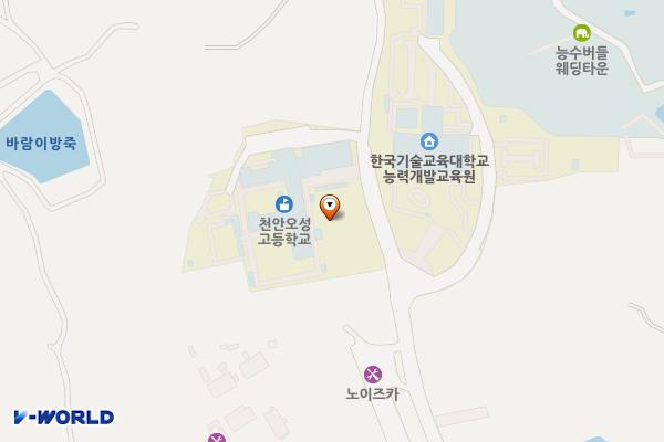 천안 오성고등학교 위치 지도 — 충남 천안시 서북구 과수원길 27 (성성동, 천안오성고등학교)