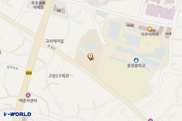 충남 홍성 홍성교육지원청 위치 지도 — 충남 홍성군 홍성읍 고암리 541-2