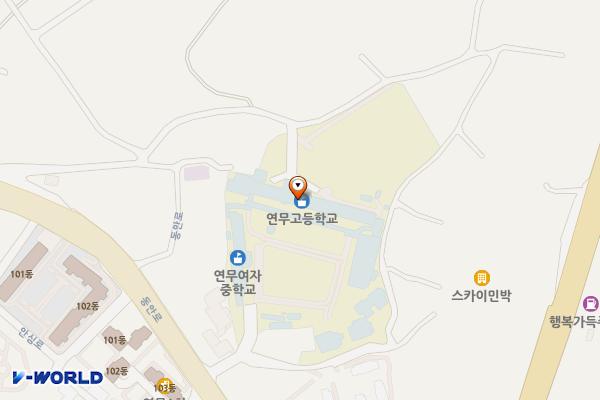 논산 연무고등학교 위치 지도 — 충남 논산시 연무읍 동안로887번길 5 (동산리, 연무고등학교,연무여자중학교)