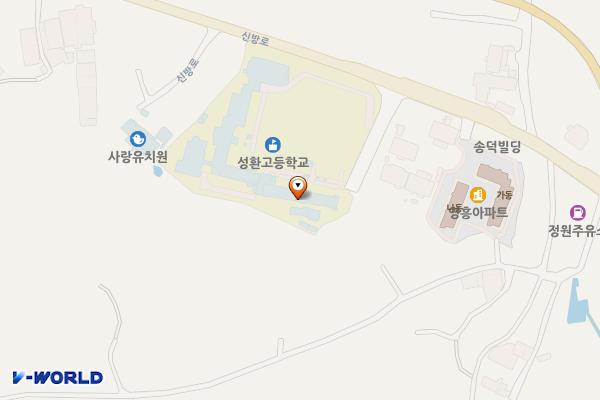 천안 성환고등학교 위치 지도 — 충남 천안시 서북구 성환읍 신방로 354 (송덕리, 성환고등학교)