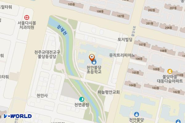 천안 불당초등학교 위치 지도 — 충남 천안시 서북구 불당4로 39-21 (불당동, 천안불당초등학교)