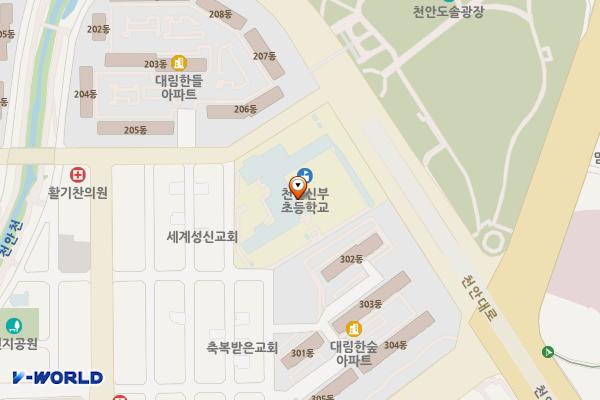 천안 신부초등학교 위치 지도 — 충남 천안시 동남구 터미널5길 30 (신부동, 신부초등학교)