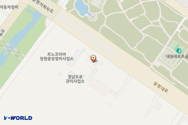 경남 창원 경남도로관리사업소 위치 지도 — 경남 창원시 성산구 창원대로 454 (대원동, 도로관리사업소)