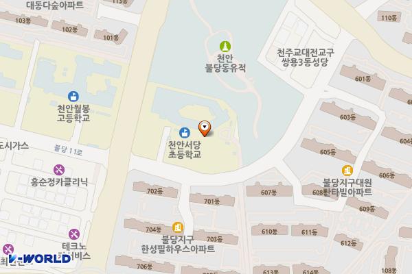 천안 서당초등학교 위치 지도 — 충남 천안시 서북구 불당11로 63 (불당동, 천안서당초등학교)
