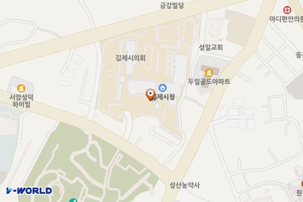 전북 김제 김제시청 위치 지도 — 전북특별자치도 김제시 중앙로 40 (서암동, 김제시청)