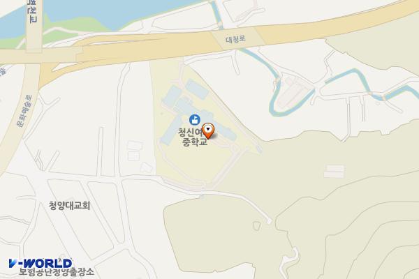 충남 청양 청신여자중학교 위치 지도 — 충남 청양군 청양읍 학사길 5-101 (벽천리, 청신여자중학교)