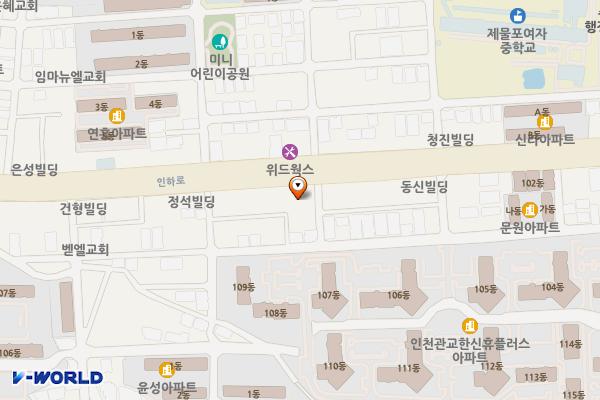 주안8동제1노외주차장 위치 지도 — 인천광역시 미추홀구 주안동 1498-6