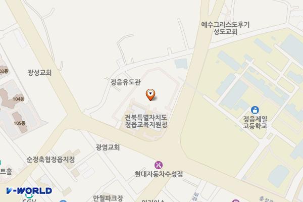 전북 정읍 정읍교육지원청 위치 지도 — 전북특별자치도 정읍시 충정로 276 (수성동, 정읍교육지원청)