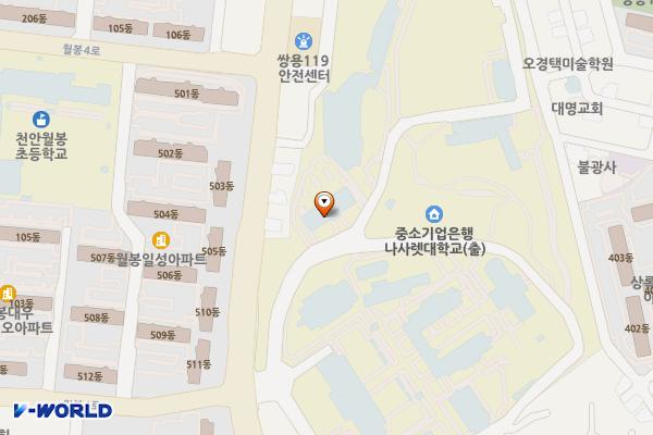 충남 천안 나사렛새꿈학교 위치 지도 — 충남 천안시 서북구 월봉로 48 (쌍용동, 나사렛대학교)