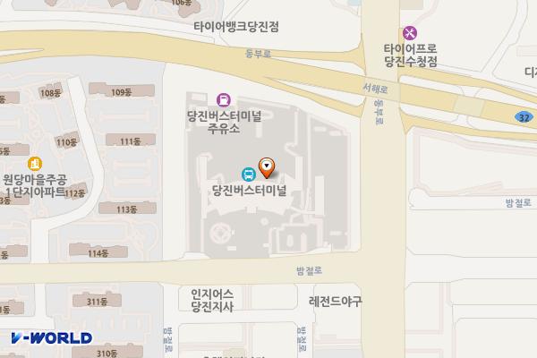 충남 당진 터미널 공영주차장 위치 지도 — 충남 당진시 밤절로 149 (수청동, 당진공영버스터미널)
