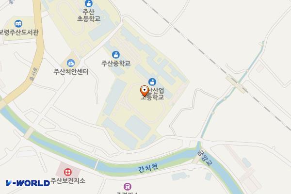 충남 보령 주산산업고등학교 위치 지도 — 충청남도 보령시 주산면 만세운동길 58