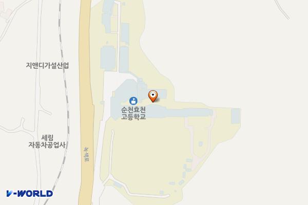 전남 순천 효천고등학교 위치 지도 — 전남광주통합특별시 순천시 녹색로 1360 (대룡동, 효천고등학교)