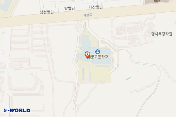 아산 배방고등학교 위치 지도 — 충청남도 아산시 배방읍 배방산길359번길 61