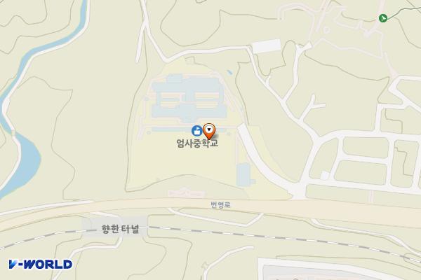 계룡 엄사중학교 위치 지도 — 충남 계룡시 엄사면 번영11길 3 (엄사리)