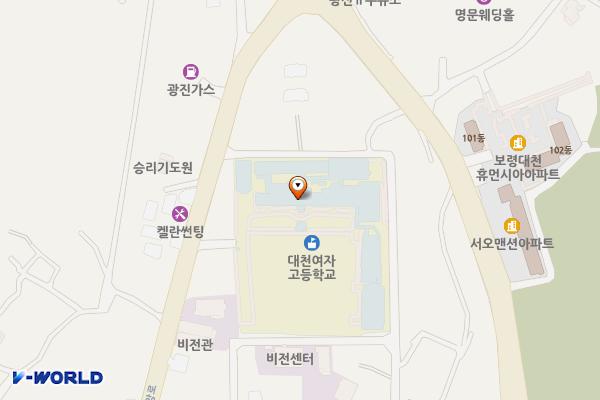 보령 대천여자고등학교 위치 지도 — 충남 보령시 중앙로 264 (대천동, 대천여자고등학교)