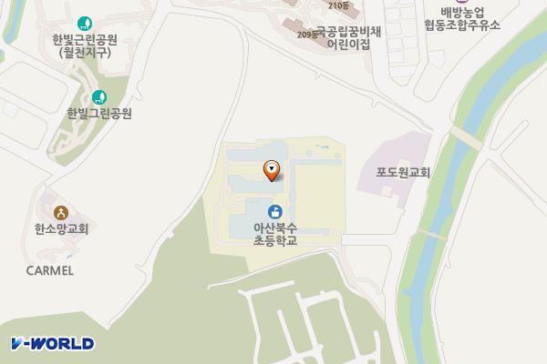 아산 북수초등학교 위치 지도 — 충남 아산시 배방읍 북수리 299-24