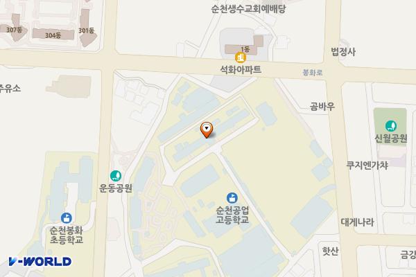 전남 순천 순천공업고등학교 위치 지도 — 전남광주통합특별시 순천시 유동길 50 (조례동, 순천공업고등학교)