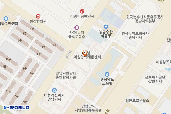 경남 창원 여성가족재단 위치 지도 — 경상남도 창원시 성산구 용지로 240