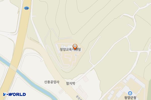 청양 청양교육지원청 위치 지도 — 충남 청양군 청양읍 중앙로 252 (학당리, 청양교육지원청)