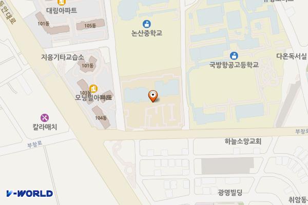 충남 논산 충남교육청 남부평생교육원 위치 지도 — 충남 논산시 부창동 77