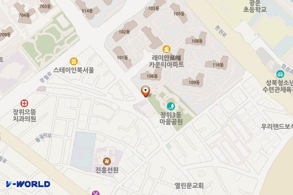 서울 성북구 장위제일교회 위치 지도 — 서울특별시 성북구 장월로38길 29