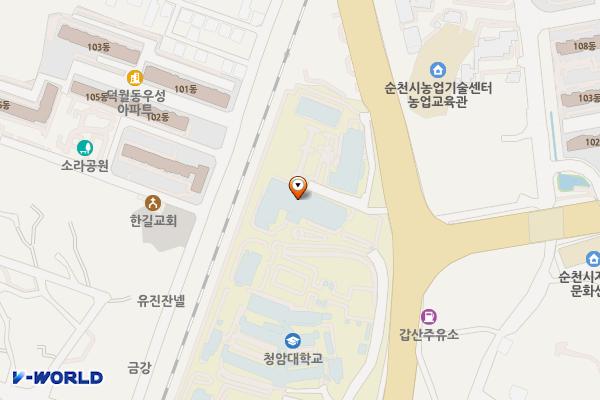 전남 순천 청암고등학교 위치 지도 — 전남광주통합특별시 순천시 녹색로 1641 (덕월동, 순천청암대학)
