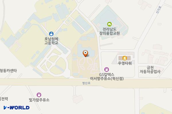 전남 나주 전남교육청창의융합교육원 미래교육관 위치 지도 — 전남광주통합특별시 나주시 금천면 영산로 5695 (원곡리, 전라남도과학교육원)