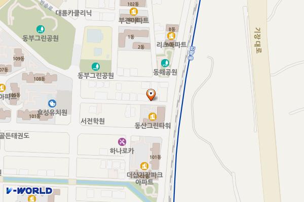 부산 동산그린타워 노외공영주차장 위치 지도 — 부산광역시 기장군 기장읍 차성동로122번길 30
