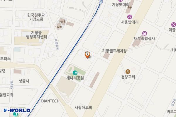 부산 청강리 기장병원 노외공영주차장 위치 지도 — 부산광역시 기장군 기장읍 대청로71번길 17-3