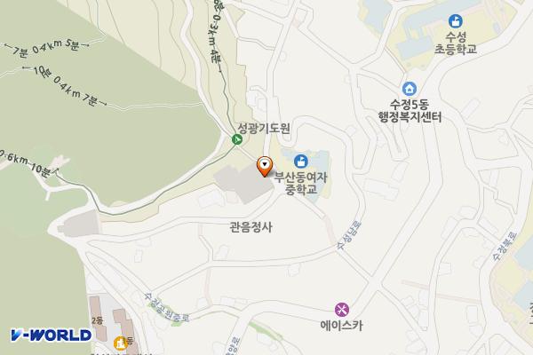 부산 수정산 공영주차장 위치 지도 — 부산광역시 동구 수정공원로 63-1