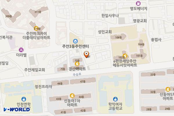 주안3동제6노외주차장 위치 지도 — 인천광역시 미추홀구 주안동 867-32