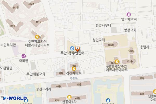 주안3동제5노외주차장 위치 지도 — 인천광역시 미추홀구 주안동 867-53